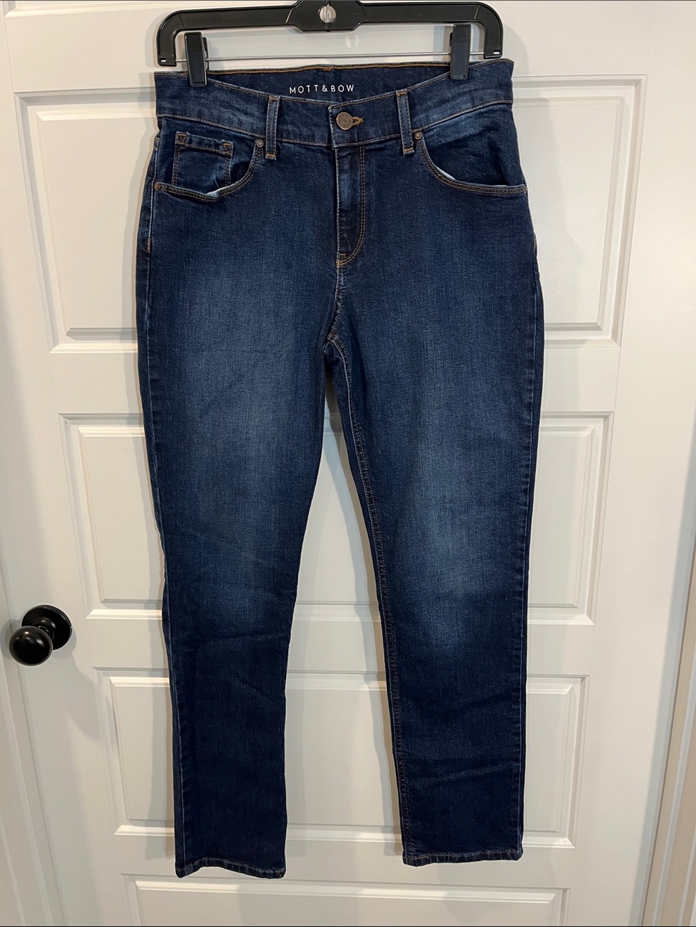 Mott And Bow Boyfriend Jeans Women Blue Dark Wash Den 28 x 30